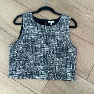 Joie Sleeveless Tank cropped Blouse black and white